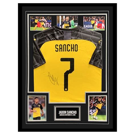 Signed Jadon Sancho Shirt Framed - Borussia Dortmund Icon Jersey