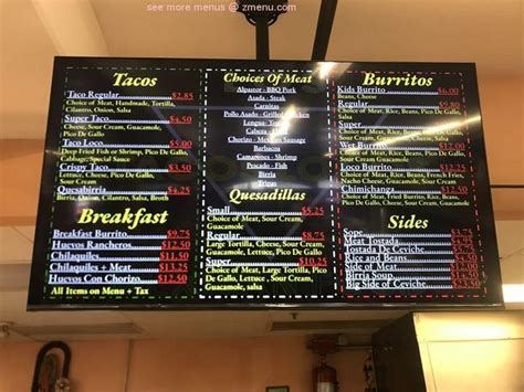 Online Menu of San Mateo Taqueria Restaurant, San Mateo, California ...