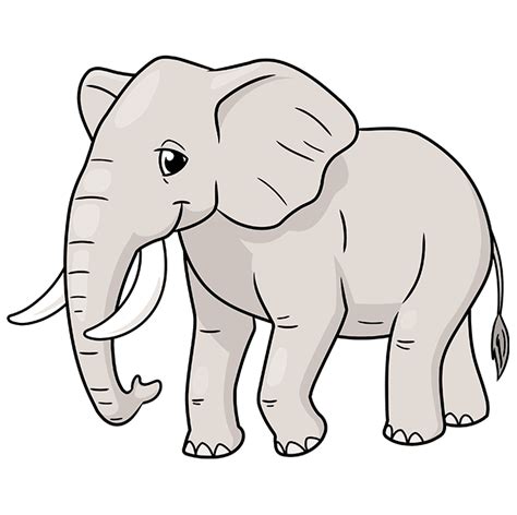 easy simple elephant drawing - Pamella Bolling