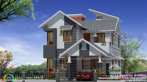 Modern sloping roof house in 2262 sq-ft | Kerala home design | Bloglovin’