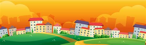 Background scene with buildings in the village 445401 Vector Art at ...