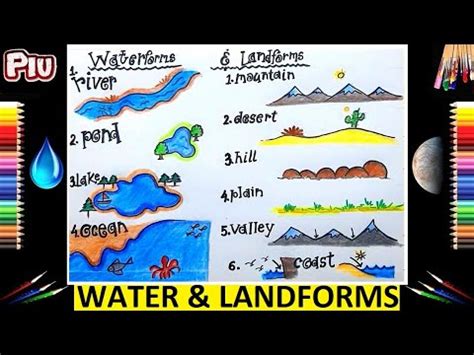 Draw Landforms and Bodies of Water Step by Step