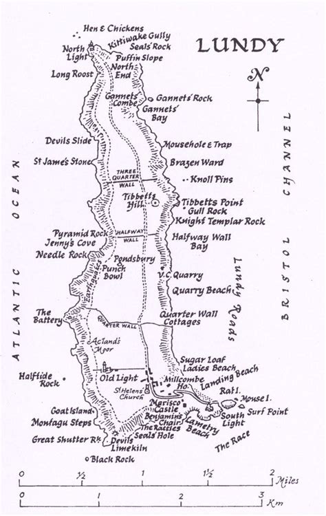 Map of Lundy ©Lundy Field Society as featured in Elemental: The Circle ...