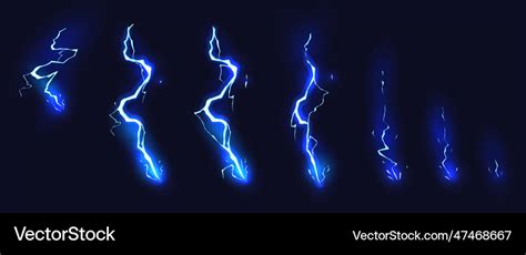 Cartoon lightning animation animated frames Vector Image