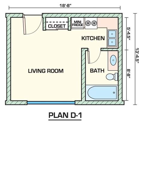 Studio floor plans, Apartment floor plans, Small apartment layout