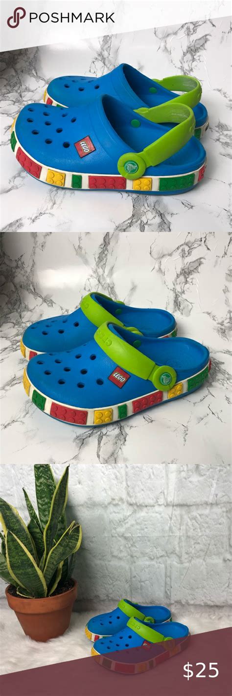 LEGO Crocs slide on shoes boys size 3 youth blue | Blue crocs, On shoes ...