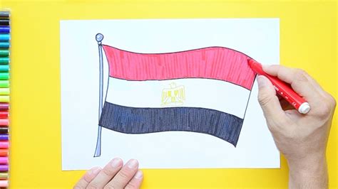 How to draw the National Flag of Egypt - YouTube