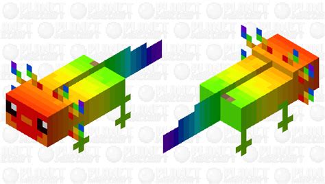 Rainbow axolotl Minecraft Mob Skin