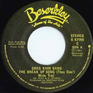 Greg Kihn Band - The Breakup Song (They Don't Write 'Em) (1981, Vinyl ...