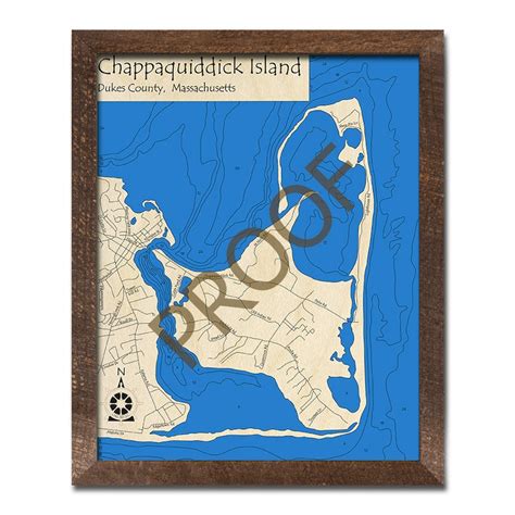 Chappaquiddick Island MA 3D Wood Map Custom Nautical Chart | Etsy