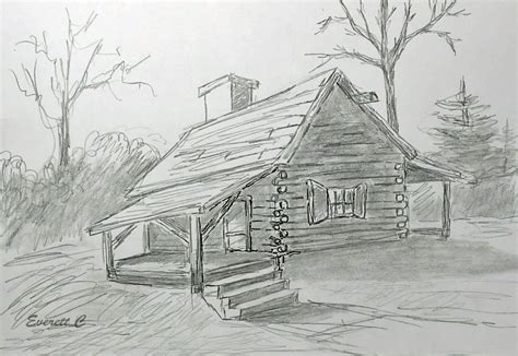 pencil drawings of cabins - gretavanfleetnewsong