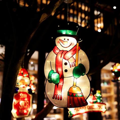 Christmas Lighted Window Decorations - 10LED Christmas Lights Santa ...