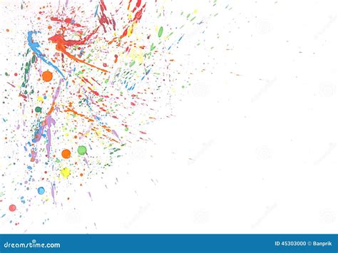 Colorful Water Color Splash On White Background Stock Photo - Image of ...