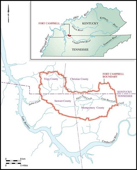 Location of Fort Campbell, Kentucky/Tennessee. | Download Scientific ...