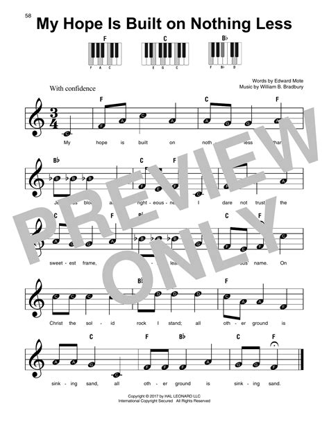 My Hope Is Built On Nothing Less par William B. Bradbury Partitions ...