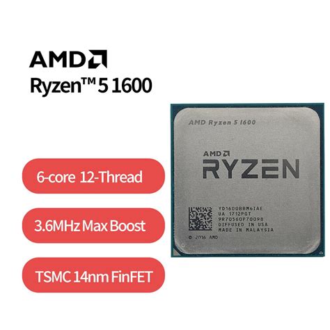 AMD Ryzen 5 1600 R5 1600 R5 PRO 1600 3.2 GHz Six-Core Twelve Thread 65W ...