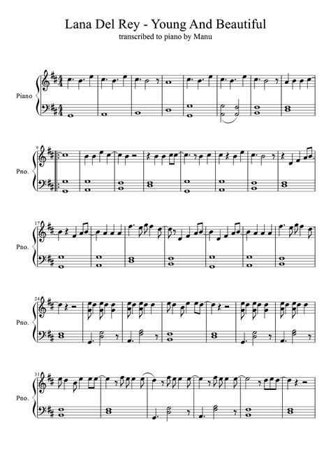 young and beautiful piano sheet music - Google Search Piano Sheet Music ...