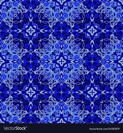 Azulejos tile seamless pattern Royalty Free Vector Image