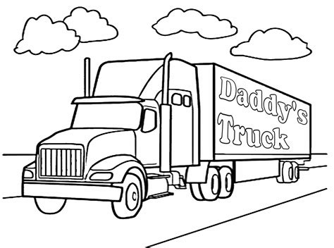 Simple Coloring Pages Trucks