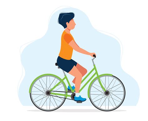 Man with a bicycle, concept illustration for healthy lifestyle, sport ...