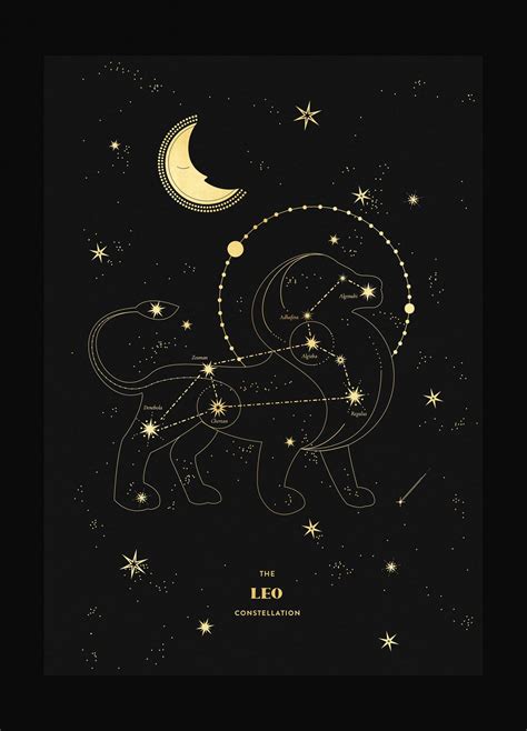 Leo Figure Constellation Art Print - Cocorrina