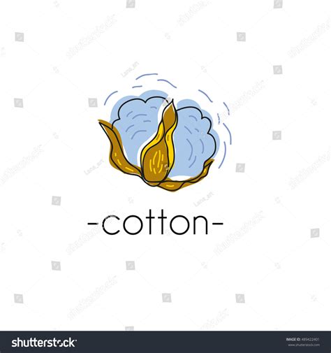 Cottonlogo Template Vector Sketch Flower Bolls Stock Vector (Royalty ...