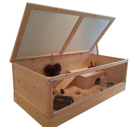 Large Wooden Guinea Pig Cage with Roof - 120 x 60cm