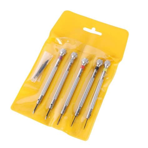 5 Piece Precision Flat Blade Slotted Screwdriver Set For Watch Repair