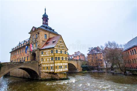 Old Town Hall in Bamberg while it Snows, Germany Stock Photo - Image of ...