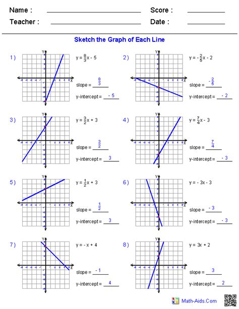 Graphing Lines In Standard Form Worksheet Pdf