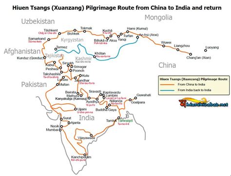 RBSI - Hiuen Tsang's (Xuanzang) Pilgrimage Route from China to India ...