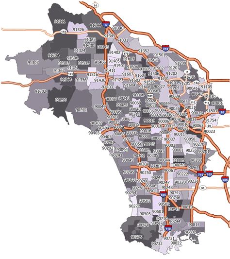 Los Angeles Zip Code Map - GIS Geography