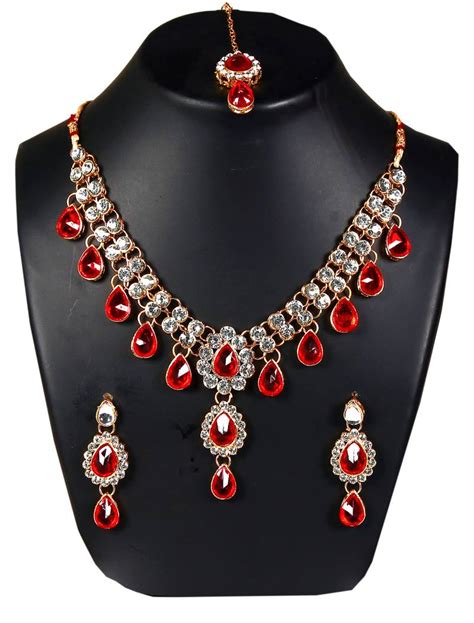 Buy Red diamond necklace-sets Online