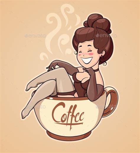 Cartoon Character for Cafe. | Coffee cartoon, Coffee illustration ...