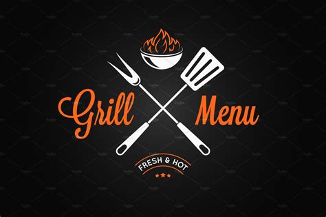 Grill logo vintage emblem. | Food Illustrations ~ Creative Market