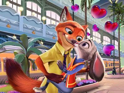 Judy Hopps and Nick Wilde Love Kiss