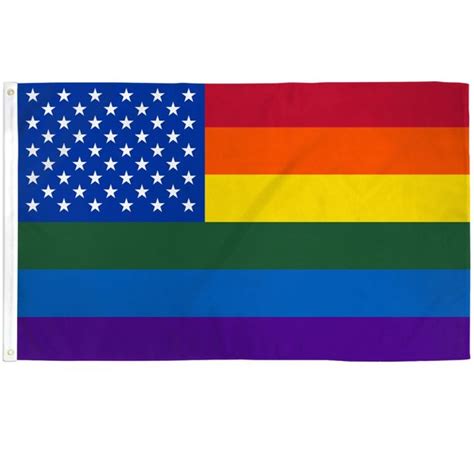 2x3 Rainbow US Stars Waterproof American Flag Gay Pride LGBTQ Outdoor ...