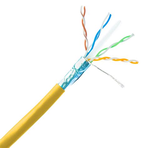 1000ft Shielded Yellow Cat6 Ethernet Spool, Solid, Bulk