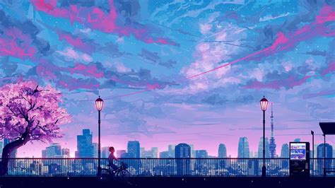 Download An Anime City Skyline, All Dressed Up In Majestic Colors ...