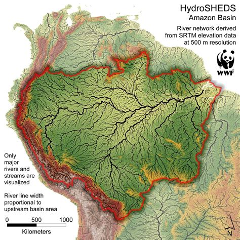 Amazon Basin Hydrosheds Map - Casa Casimiro Brazil • mappery