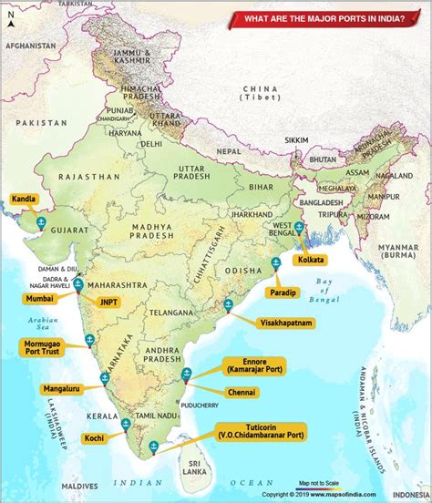 What are the Major Ports in India Map | Ports in india, India map, Map