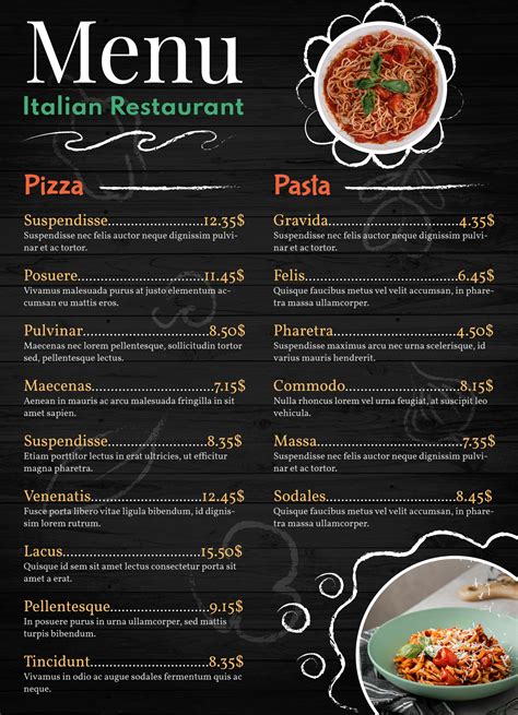 Italian Restaurant Menu Template | tunersread.com