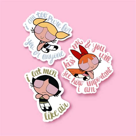 The Powerpuff Girls x Sylvia Plath Vinyl Stickers / Blossom - Etsy México