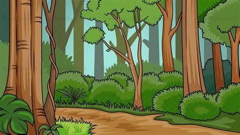 Lush Forest Background Cartoon Vector Clipart - FriendlyStock