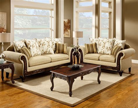 Doncaster Tan Fabric Living Room Set from Furniture of America (SM7435 ...