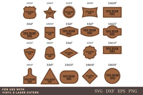 leather cutting shapes template Svg, leather Hat patch files