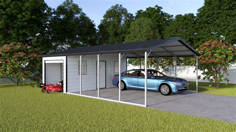 Vertical Carport Storage Shed Combo | Vertical Carport | Metal Carports