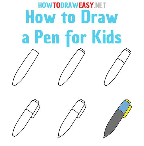 How to Draw a Pen for Kids | Easy pen drawing, Easy doodles drawings ...