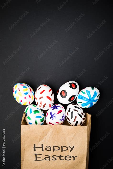 Easter eggs on a black background. Easter ideas. Easter egg. Black ...