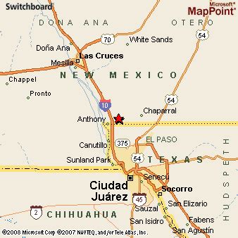 Anthony, New Mexico Area Map & More